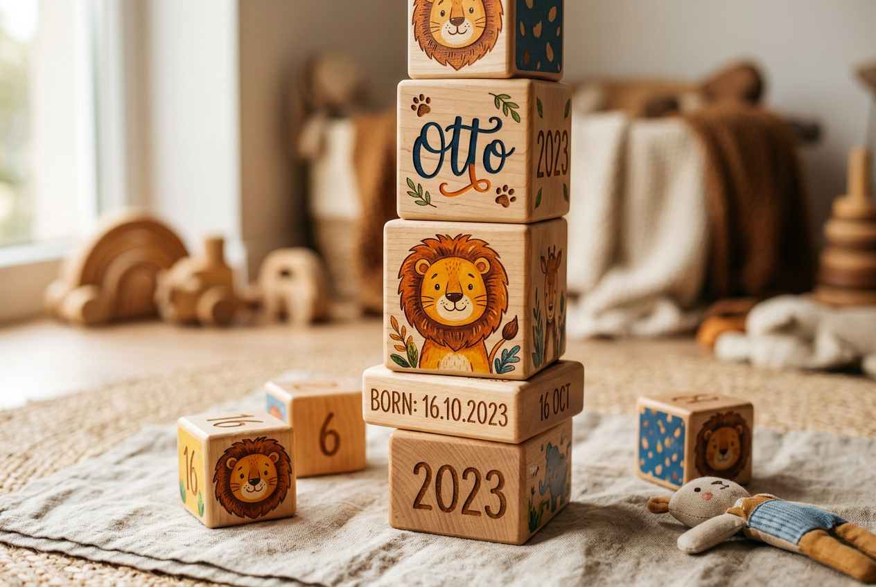 Trixie Houten kralenframe - Mr. Polar Bear met naam