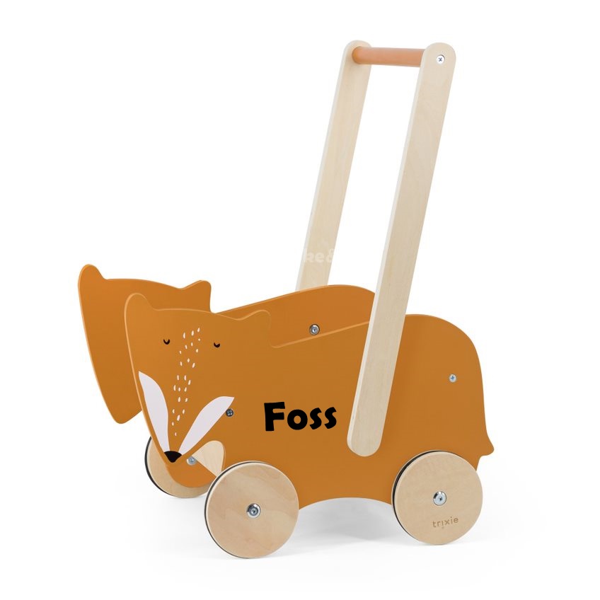 Trixie Loopwagen Mr. Fox met naam Pieke-en-co Geboortecadeaus